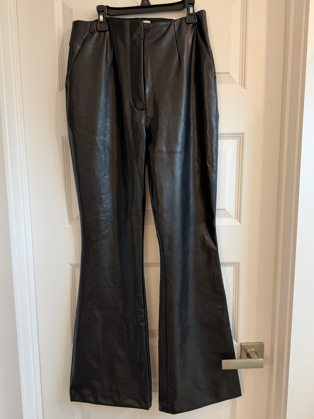Abercrombie Black Vegan Leather Flared Pants